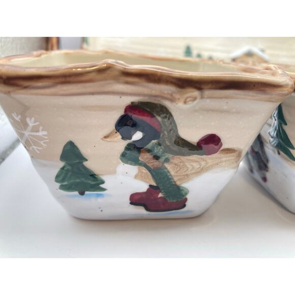 Heartland Four Piece Plater Three Dip Serving Bowls St Nicholas Square Christmas - Picture 6 of 14